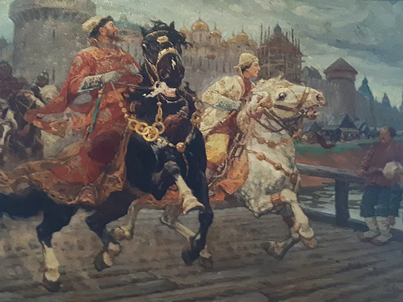 1882-Mikhail Ivanovich Avilov - Tsarevich Ivan Ivanovich su un Valk